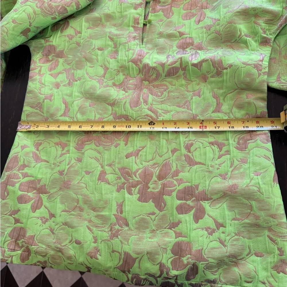 Bright Lime Green Floral Tunic - Picture 5 of 7